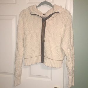 Free People Cream full zip Sweater
